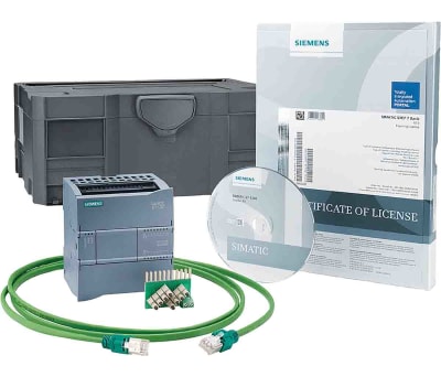 Product image for Siemens S7-1200 PLC CPU Starter Kit - 8 Inputs, 4 Outputs, Profinet Networking, Ethernet, USB Interface