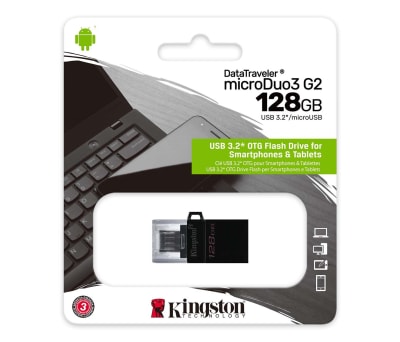 Product image for Kingston 128 GB microDuo3 G2 Micro SD Card