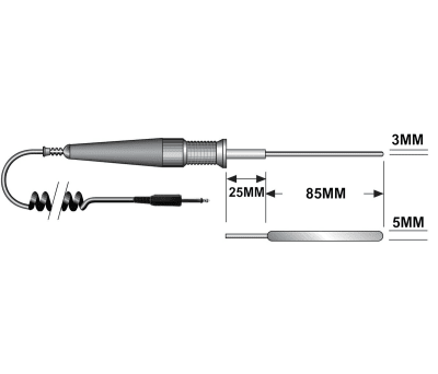 Product image for RS PRO NTC  Flat Insertion Temperature Probe