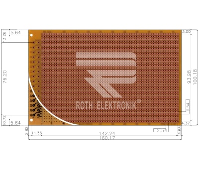 Product image for 1 SIDED DIN STRIPBOARD SRBP,160X100MM