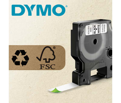 Product image for DYMO D1 BLK ON GREEN LABELLING TAPE,9MM