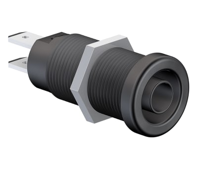 Product image for Black double contact shrouded socket,4mm