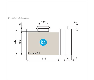 Product image for BLUE CASE WITH PROTRUDING HANDLE,318MM D