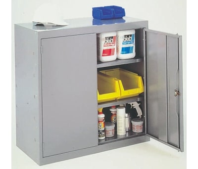 Product image for Grey 2 door tool locker with 2 adj shelf