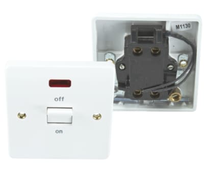 Product image for 32A CONTROL SWITCH NEON WHITE LOGIC PLUS