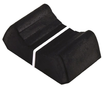 Product image for BLACK 2 SLOT NYLON SLIDER KNOB,26X15MM