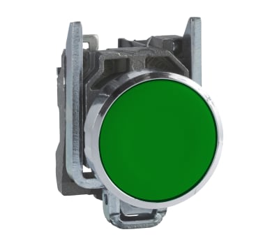 Product image for Schneider Electric, Harmony XB4 Non-illuminated Green Round Push Button, NO, 22mm Momentary Screw