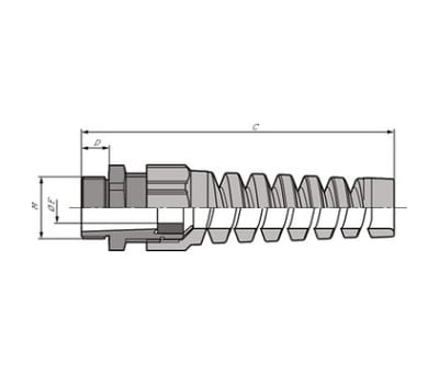 Product image for Cable gland, strain relief, grey, M12