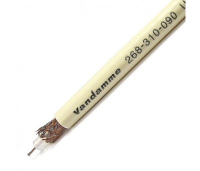 Product image for Van Damme White Unterminated to Unterminated RG59 Coaxial Cable, 75 Ω 6.15mm OD 100m, Standard 75