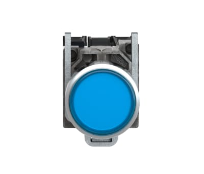 Product image for Schneider Electric, Harmony XB4 Illuminated Blue Round Push Button, NO/NC, 22mm Momentary Screw