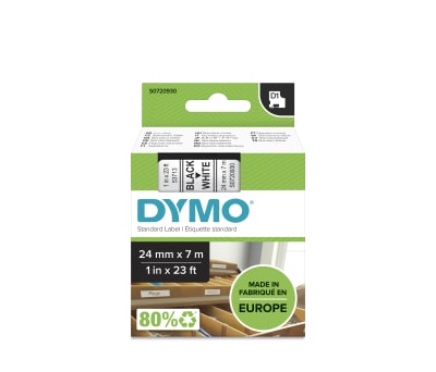 Product image for DYMO D1 BLK ON WHITE LABELLING TAPE,24MM