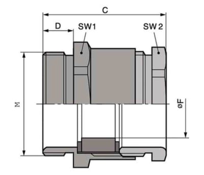 Product image for Cable gland, metal, M63, IP68