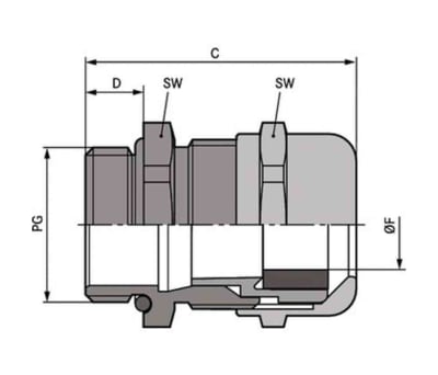 Product image for Cable gland, metal, M63, IP68