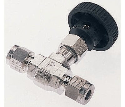 Product image for V6 series needle valve,3/8in OD 5000psi