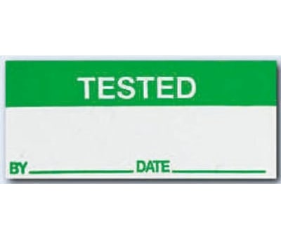 Product image for Write-on tamperproof label 'TESTED'