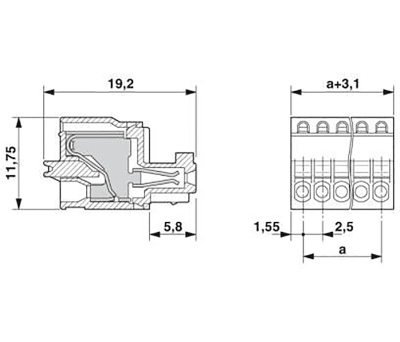 Product image for 8 WAY SPRING TERMINAL,8A 2.5MM PITCH