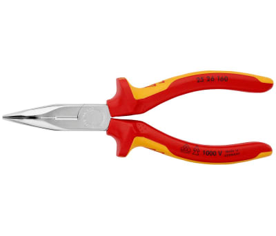 Product image for Knipex 160 mm Vanadium Steel Long Nose Pliers With 50mm Jaw Length