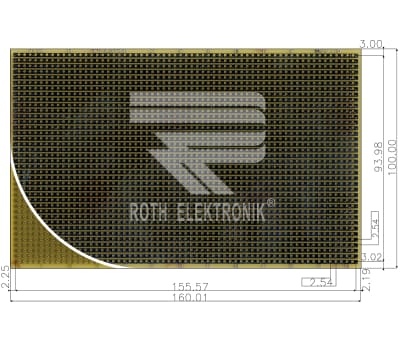 Product image for 1SIDED STD STRIPBOARD EPOXY,160X100MM