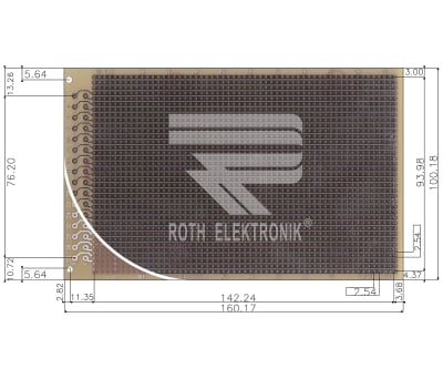 Product image for 1 SIDED DIN STRIPBOARD FR4,160X100MM