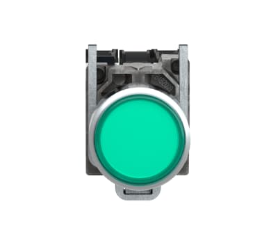 Product image for Schneider Electric, Harmony XB4 Illuminated Green Round Push Button, NO/NC, 22mm Momentary Screw