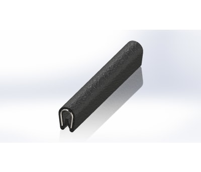 Product image for RS PRO PVC Black Edge Protection, 20m x 9.5 mm x 6.5mm