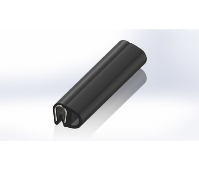 Product image for RS PRO PVC Black Edge Protection, 20m x 9.5 mm x 12mm