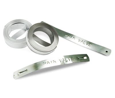 Product image for 12MM X 6.4M S/STEEL TAPE FOR EMBOSS TOOL