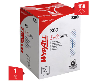 Product image for WYPALL X60 MULTIBOX - 150 BLUE WIPERS.