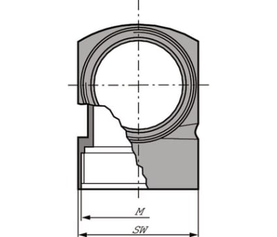 Product image for 90 Degree Angled Polymide Gland M16