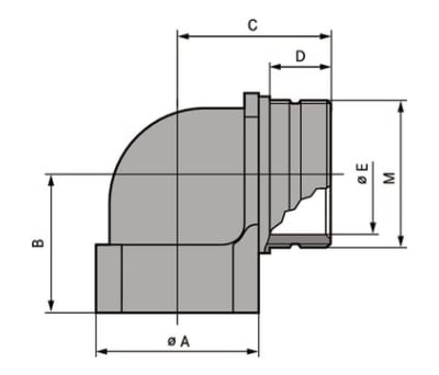 Product image for 90 Degree Angled Polymide Gland M25