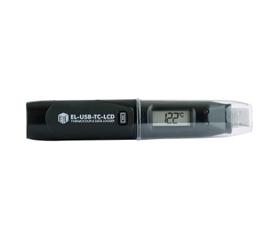 Product image for Lascar EL-USB-TC-LCD Temperature Data Logger with J, K, T, Thermocouple Sensor, 1 Input Channels