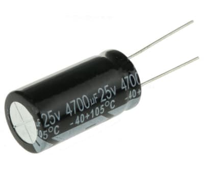 Product image for Radial alum cap, 4,700uF, 25V, 16x31