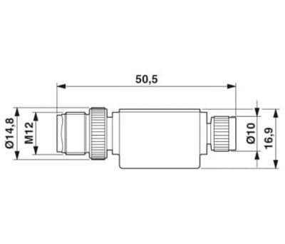 Product image for Adaptor,4way,M12 plug,M8 socket