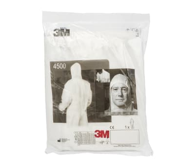 Product image for 3M 4500 White Protective Coverall, XL