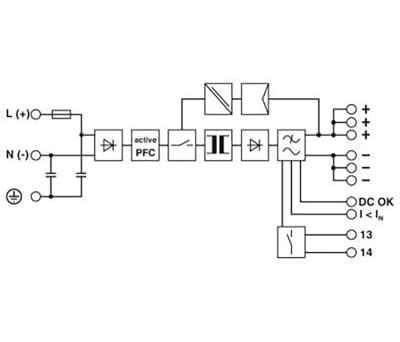 Product image for Power Supply , DIN rail ,24Vdc,10A, 1 ph