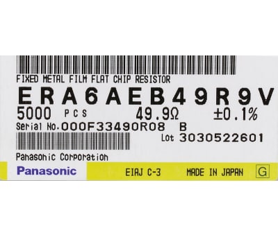 Product image for SMD THIN FILM RESISTOR 0805 49R9 (REEL)