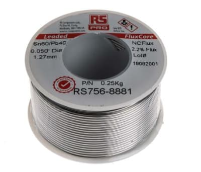 Product image for RS PRO 1.27mm Wire Lead solder, +183°C Melting Point