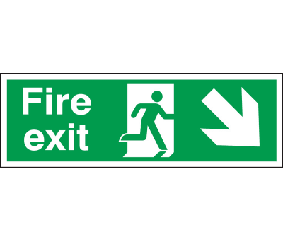 Product image for PP sign 'Fire exit' down right 150x450mm