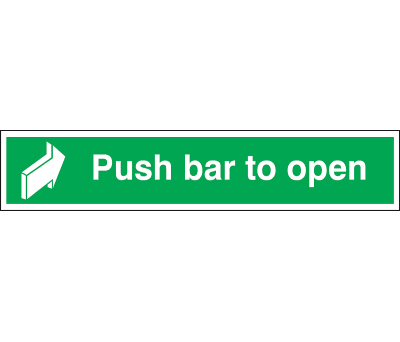 Product image for SAV sign 'Push bar to open',75x600mm