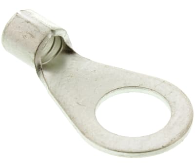 Product image for RS PRO Uninsulated Crimp Ring Terminal, #10 Stud Size, 1.5mm² to 2.5mm² Wire Size