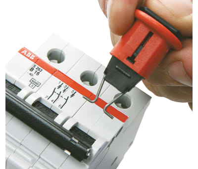 Product image for Brady 1 Lock 7mm Shackle Glass Fibre Reinforced Plastic, Stainless Steel Circuit Breaker Lockout- Red