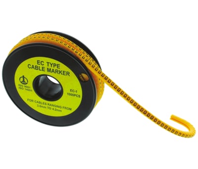 Product image for Slide On PVC Yellow Cable Marker O