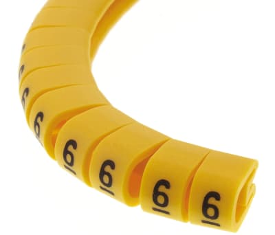 Product image for Slide On PVC Yellow Cable Marker 6