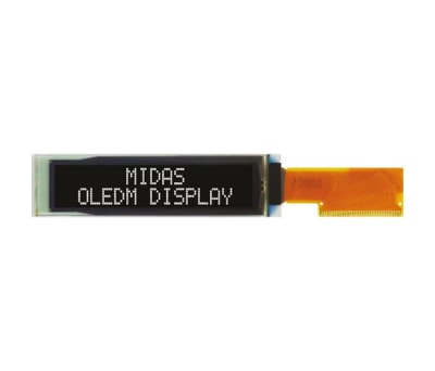 Product image for Midas White Passive matrix OLED Display TAB I2C, Parallel, SPI Interface