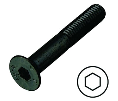 Product image for Blk steel hex skt csk head screw,M8x40mm