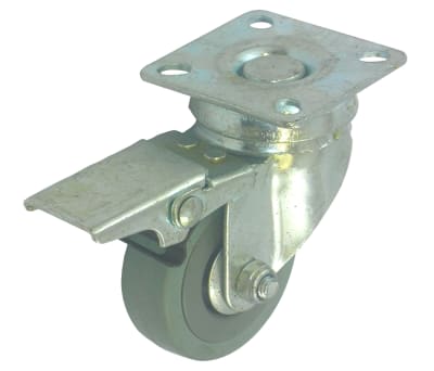 Product image for RS PRO Braked Swivel Swivel Castor, 50kg Load Capacity, 50mm Wheel Diameter