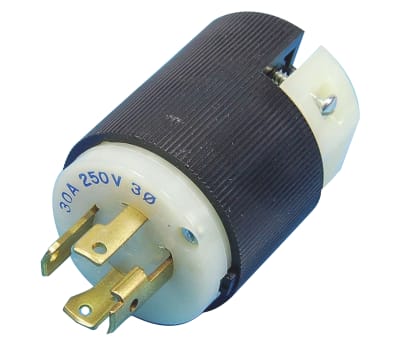 Product image for Hubbell USA Mains Plug NEMA L15-30P, 30A, Cable Mount, 250 V ac