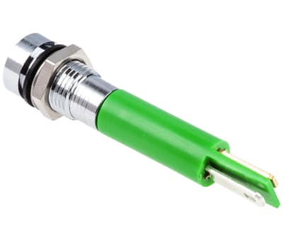 Product image for 8mm recess hyper bright LED, green 110V