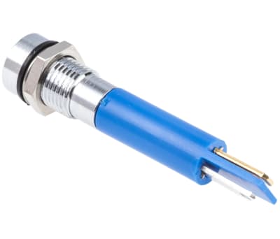 Product image for 8mm recess hyper bright LED, blue 110Vac