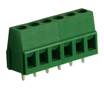 Product image for 5mm PCB terminal block, std profile, 6P